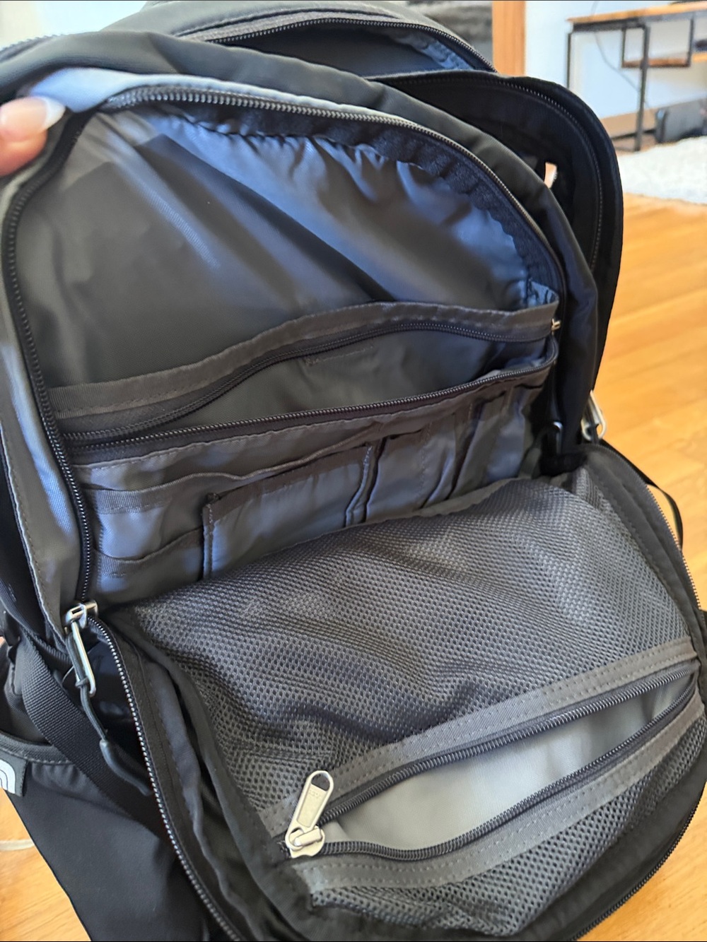 The North Face Black Backpack with Reflective Accents - Picture 4 of 5